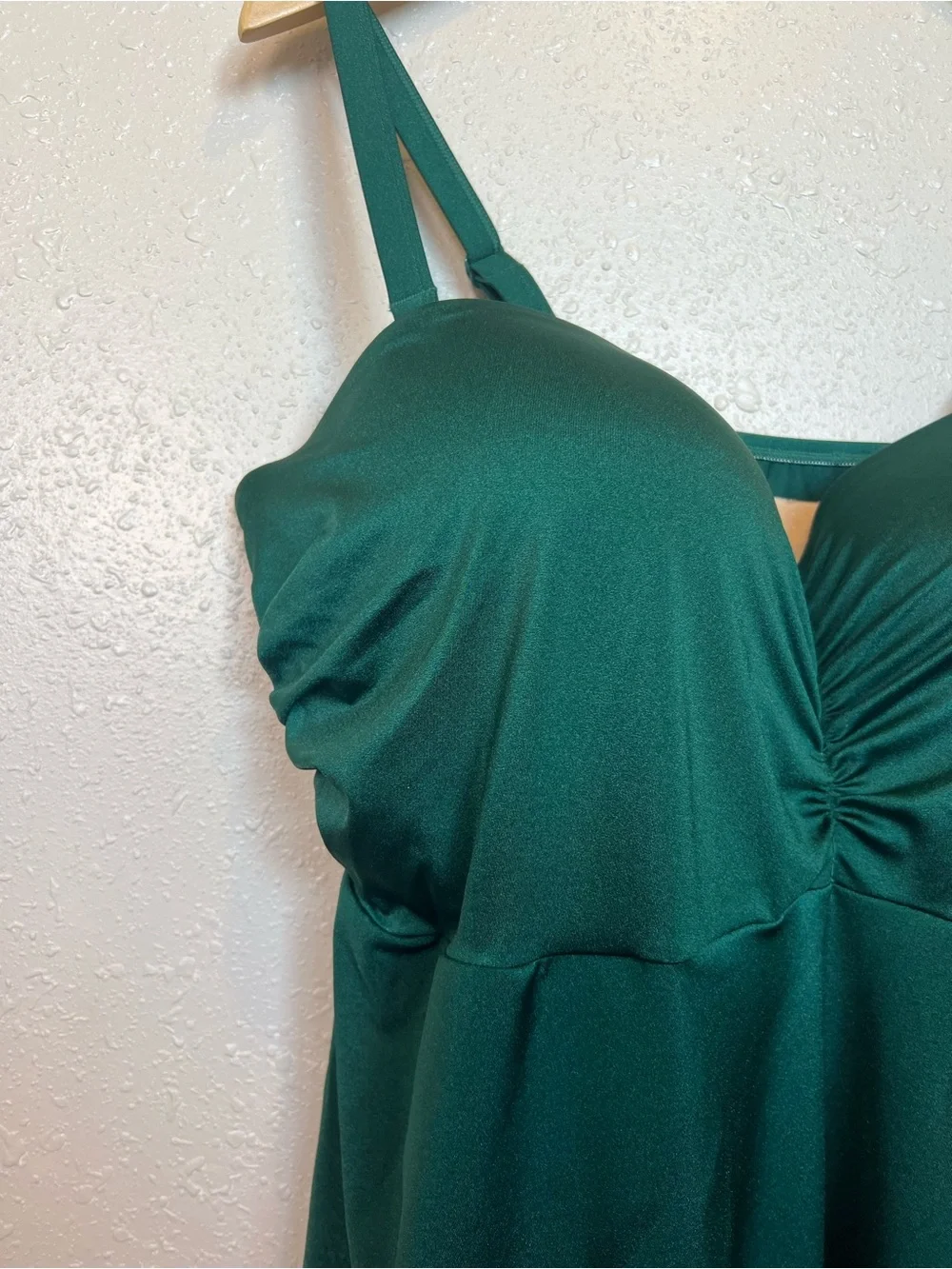 Swim by Cacique NWT Emerald Green 42DDD Lightly Lined Bandeau Tankini Top
